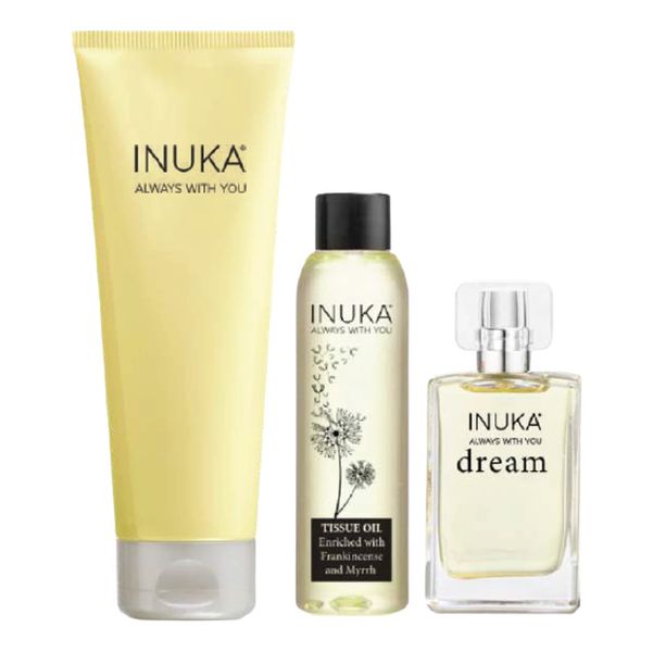 3 Piece Inuka Message in Bottle Set -Bodywash, Tissue Oil &amp; Perfume - Dream
