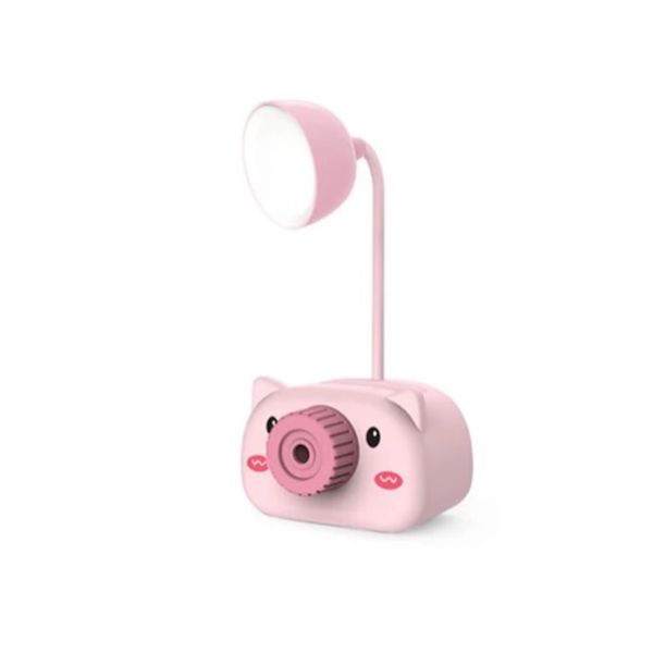 LED Rechargeable Table Desk Lamp Pen Holder Sharpener Phone Stand Pink