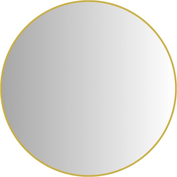 Large Round Gold-Framed Wall Mirror - 80cm