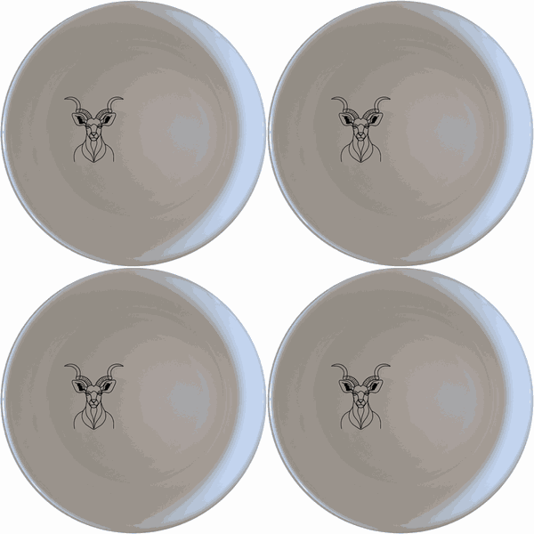 Kudu Spiral Horns Majestic Bowl Set of 4 - Range 4