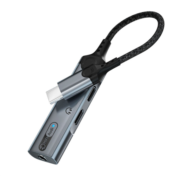 3 in 1 Headphone Jack Adapter PD60W Fast Charging Splitter-B