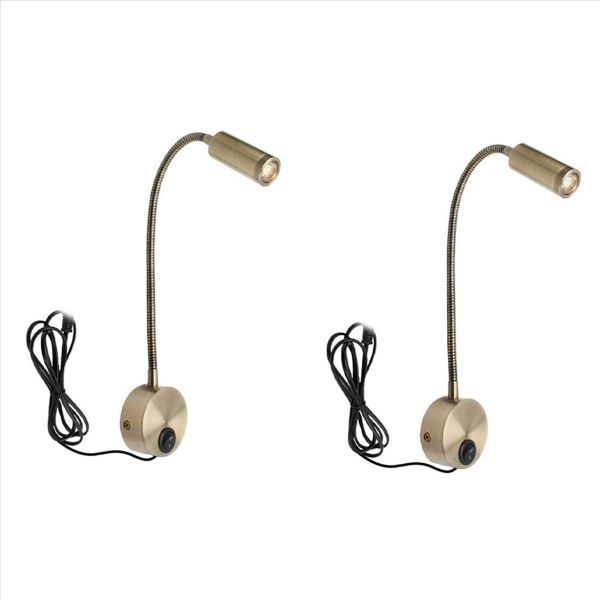 Wall-Mounted Reading Lamp Wall Lamp (Gold Eu Plug)