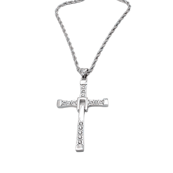 High grade stainless steel set twisted chain and cross