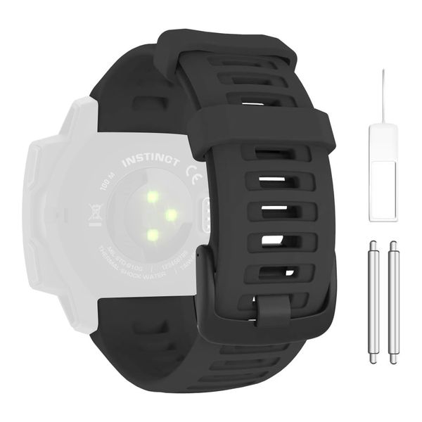 QYNIAL Silicone Strap Compatible With Garmin Instinct and Instinct 2