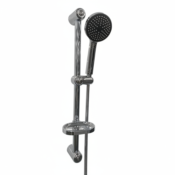 Compact Shower Rail Set with Adjustable Holder and Hand Shower