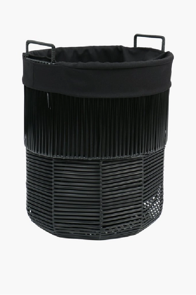 Ange Laundry Basket With Inner - Black