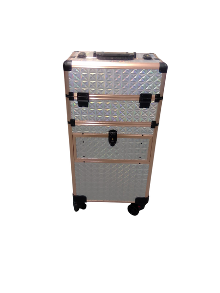 Silver Pink Makeup Organizer