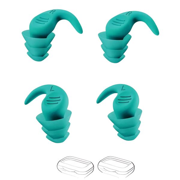 Arfast - Silicone Noise Reduction Earplugs for Focus/Sleep/Swim (2 Pairs)