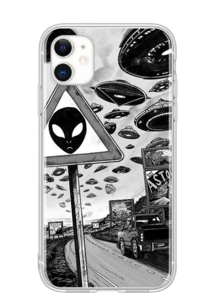 UFO Black &amp; Grey Cover Compatible with iPhone 12 Pro Max