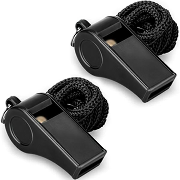 Whistle, 2 Pack Stainless Steel Sports Whistles with Lanyard