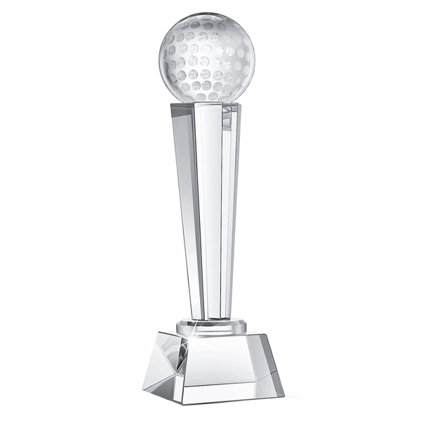 9 x 2.8Inch Crystal Glass Golf Trophy for Adults Kids Golf Tournament