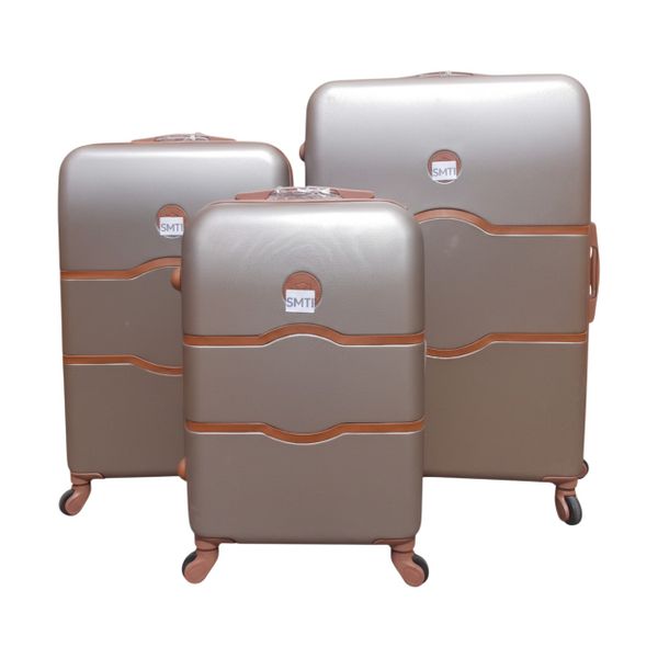 SMTE 3-Piece Champagne Brown Hardshell Luggage Set - RNB Series