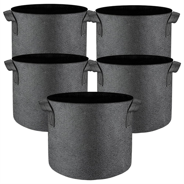 5 Pcs Grow Bags 5 Gallon Plant Grow Bags Multi-Purpose Nonwoven Fabric