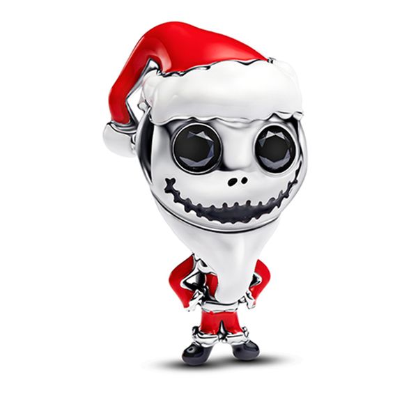 925 Sterling Silver Nightmare Jack Glow-in-Dark Bracelet Charm - Pendant