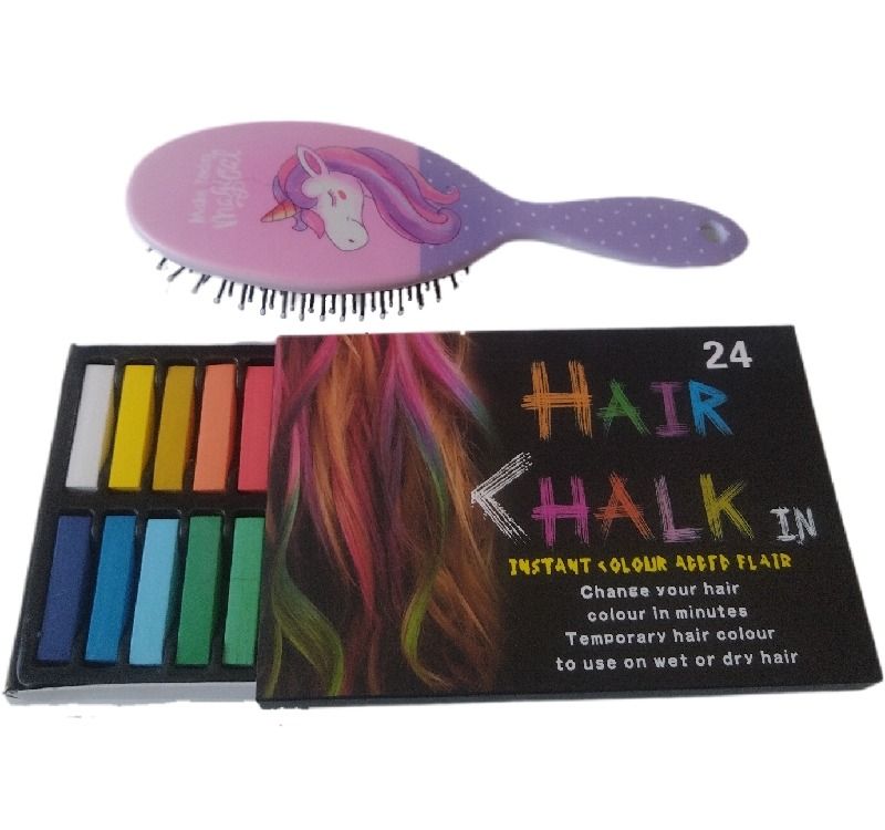Hair Brush & Hair Chalk 24 Colour Set Shop Today. Get it Tomorrow