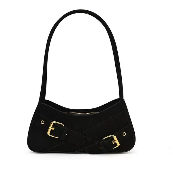 Women's Matte Motorcycle Style Bag Black Shoulder Clutch