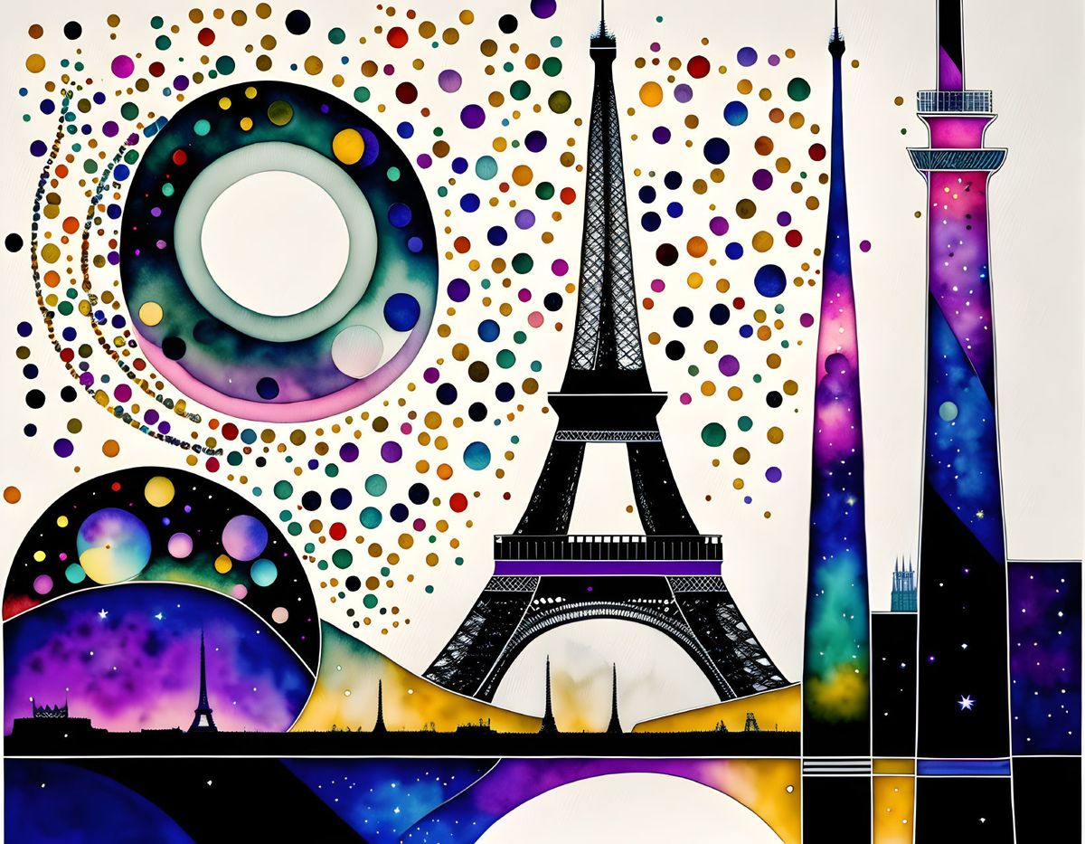 Canvas Wall Art - Eiffel Tower Abstract Artwork