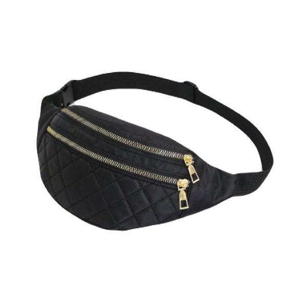 Stitch Pattern Waist Bag / Bum Bag / Moon bag with Two Zip Compartments