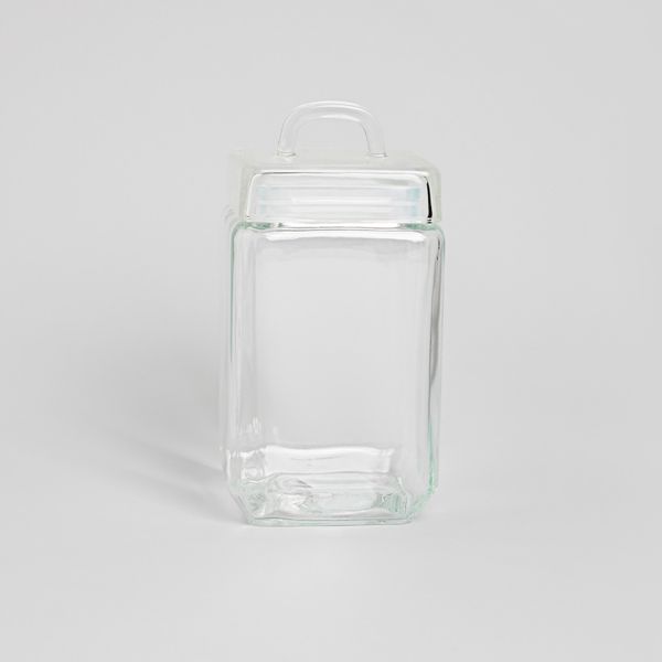 George &amp; Mason - 1.6L Square Glass Storage Canister with Lid