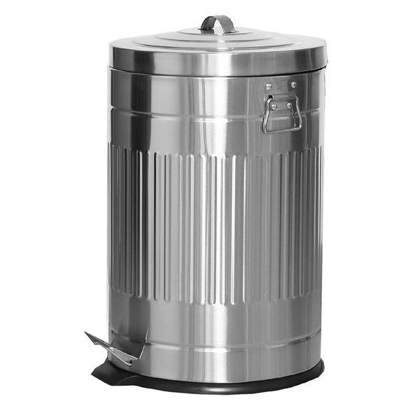 12 Liters - Modern Retro Design Stainless Steel Soft Close Pedal Bin