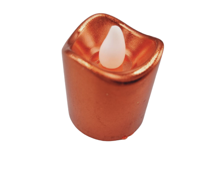 Red Glitter Flameless Candles 6 Piece - Small