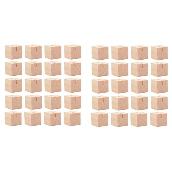40Pcs Wooden Name Card Holder Wooden Table Number Stands Solid Wood