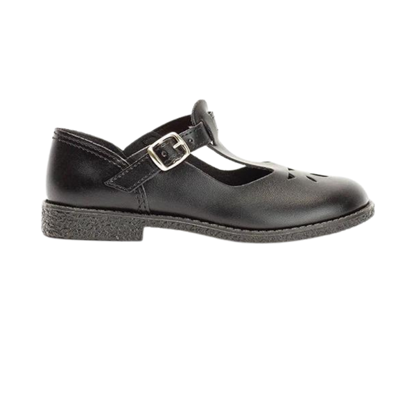 Smart Steps Girls Black T-Bar School Shoes
