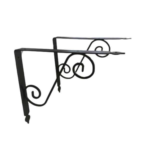 Brown Cast Iron Shelf Bracket - 2-Piece - 33 x 28 x 3cm