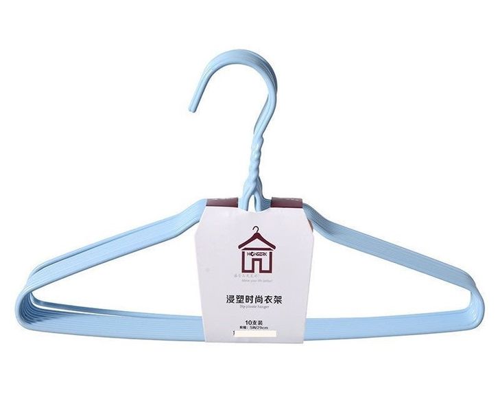 Clothes Metal Hanger PE Coated - 10 Pieces