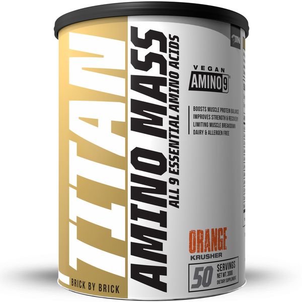 Amino Mass Fast Acting BCAA's+EAA s Orange Krush - 50 Servings Net Wt.300g