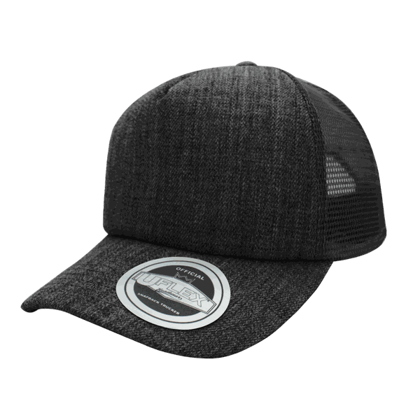 Rebound - Charcoal Melange Adjustable Uflex 5P Curved Peak Trucker Cap Hat