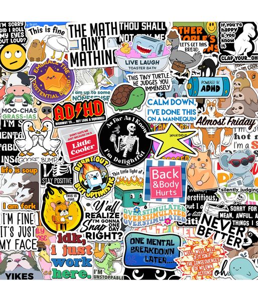 150 Pcs PVC Funny Stickers for DIY Decor, Surface Waterproof Cool Stickers