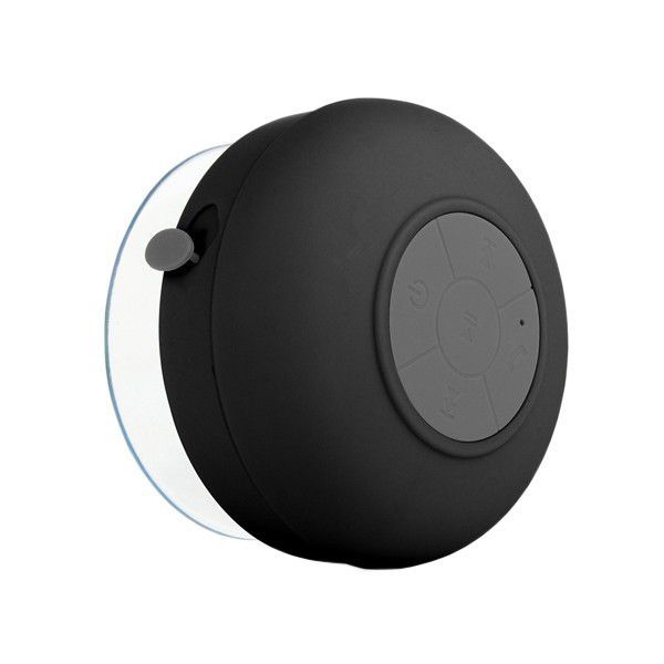 Waterproof Bluetooth Shower Speaker with Mic - Black