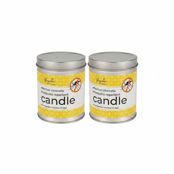 Citronella Candle 250g Tin - Outdoor Insect Repellent for Camping - 2 Pack