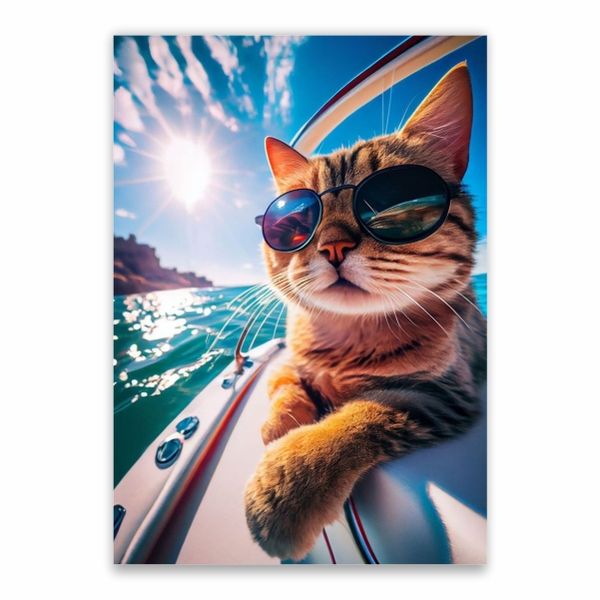 Cool Cat On Holiday Poster - A1
