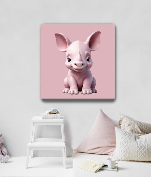 Canvas Wall Art - Baby Rhino