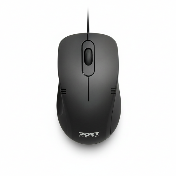 Port Wired USB-A Optical Mouse - Ergonomic Design with Navigation Buttons