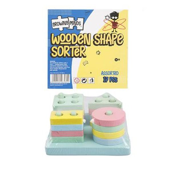 Growing Minds - Edu Wood Shape Sorter 11.7x2.5cm