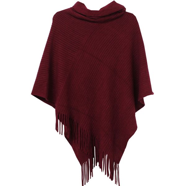 Blackcherry Cowl Neck Poncho