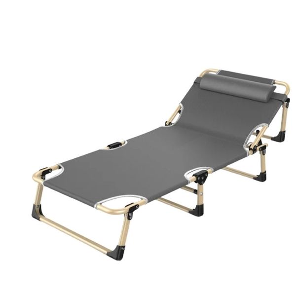Adjustable Folding Sun Lounger Bed with Headrest -Portable Outdoor Recliner
