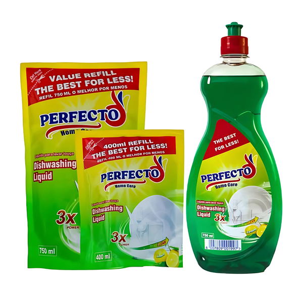 Dishwashing Liquid Value Pack: Perfecto 750ml Bottle + 750ml &amp; 400ml Refill