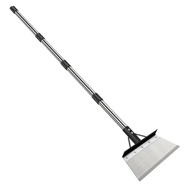 Garden Heavy Duty Steel Flat Cleaning Shovel With Adjustable Handle - 162cm