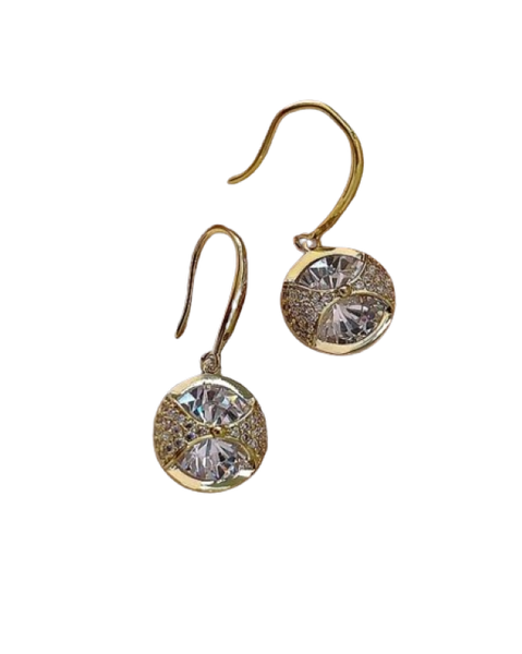 Crystal Earrings For Women In Gold Colour