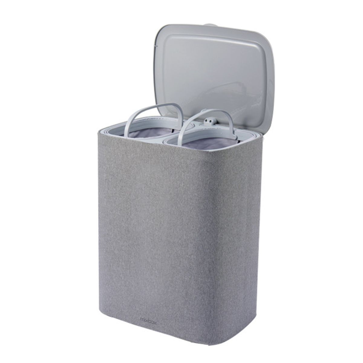 Mix Box Laundry Basket with Lids – 90L,2 Section with Removable Fabric Bag