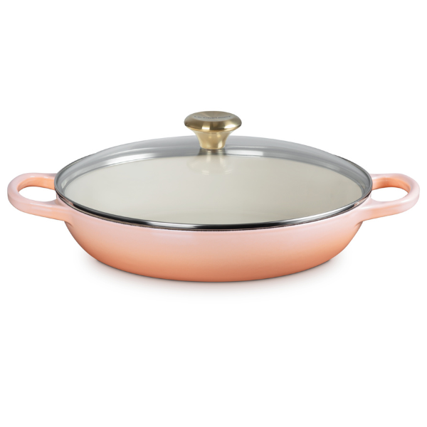 Le Creuset Signature Shallow Casserole with Glass Lid - 30cm - Peche