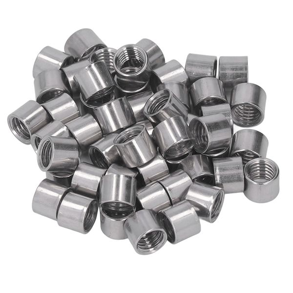 50 Pieces M8 Female Thread Coupling Nuts (SS)