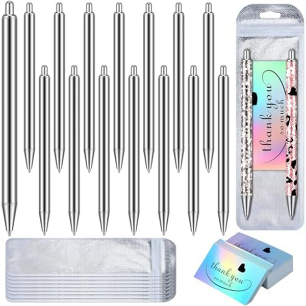 10 Set Stainless Steel Pen Blank For Diy Glitter Pen Packaging