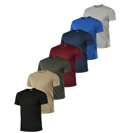 7 Pack Men's Short Sleeve Active Athletic Running T Shirts Workout Shirts Image