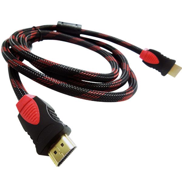 HDMI gold plated Cable Red and Black Net Braided Cable