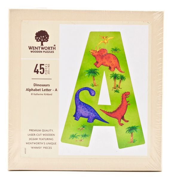 Dinosaurs Letter A - 45 Piece Kids Alphabet Wood image